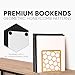 GEOMOD Geometric Honeycomb Gold Metal Bookends Decorative - Tall Sturdy Book Ends for Shelves - Modern Heavy Duty Bookend Stopper - Office or Home Book Shelf Book Holder - 6x3.25x6.25 Inches - 2 Pair