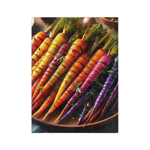 Cozy Velveteen Microfiber Blanket - Roasted Rainbow Carrots Glazed in