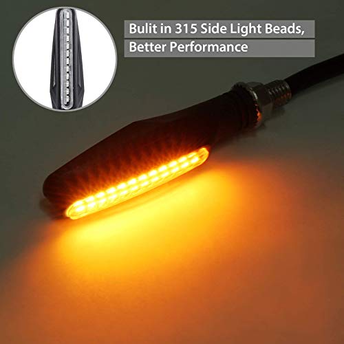 Justech 4Pcs Universal Flowing Waterproof Motorcycle Motorbike Led Turn Signal Indicator Amber Light #TOP2