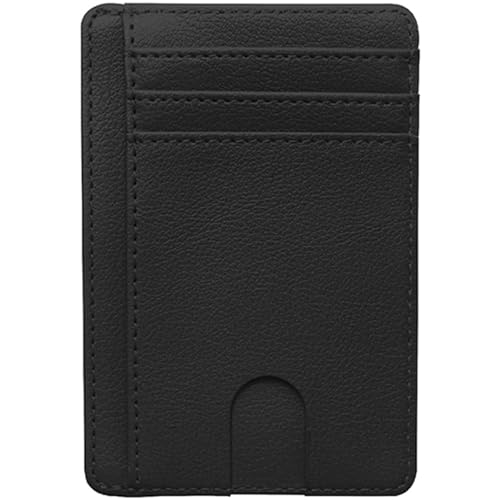 GIEEU Credit Card Holder,RFID Blocking Card Wallet,Minimalist PU Leather Ultra Slim Card Cases for Men and Women (Black)