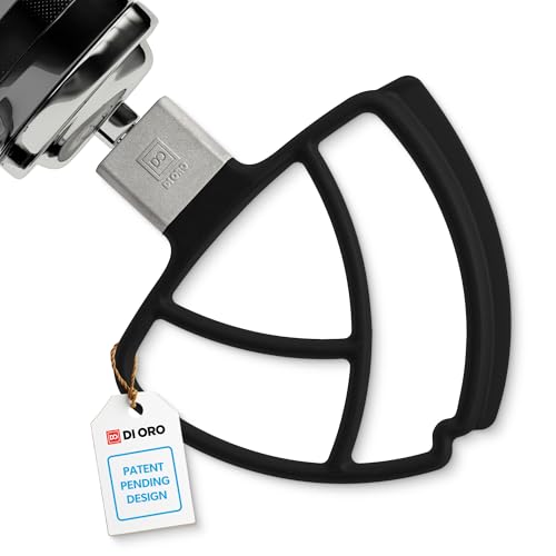 Image of DI ORO Flex Edge Beater for KitchenAid Tilt-Head Mixer, 4.5-5 Qt, Black