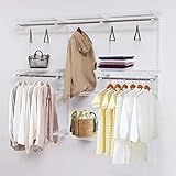 Moccha Custom Closet Organizer System, Wall Mounted Closet System with Hanging Rod, Metal Hanging St