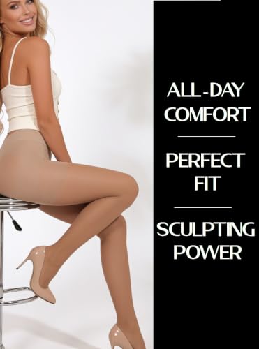 Image of Charm and Attitude Shaping Tights for Women | Butt Lift Slimming Pantyhose Stockings | Shapewear Nylons
