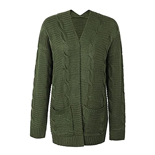 Cardigan Sweaters for Women Open Front Long Sleeve Knit Coat with Pockets - image 3