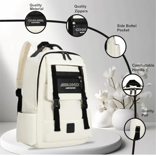 Image of Tinytot 30 Litre Japanese Korean Style School Bag Water-Resistant Laptop & Travel Backpack - Unisex Large 18 Inches Multipurpose Student Backpack for Boys & Girls, Men & Women