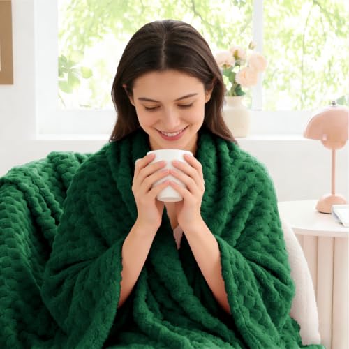 Image of BEDELITE Forest Green Throw Blanket for Couch, Cozy Gift for Women, 50 * 60
