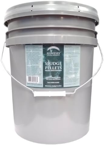 25 Pound Pail of Ginesis Sludge Pellets - Natural Water Treatment for Water Gardens, GOF Course Ponds, Fish Ponds, Ornamental Ponds, Koi Ponds, and Small Lakes. Safe for Fish, Pets and Humans.