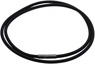 NC Black Rubber Cord for Necklace with Clasp, for Charms Craft Pendants 45/50/55 cm - as described, 55 cm