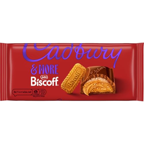 Cadbury Lotus Biscoff Chocolate Bar Milk Chocolate 195 g (Pack of 1)