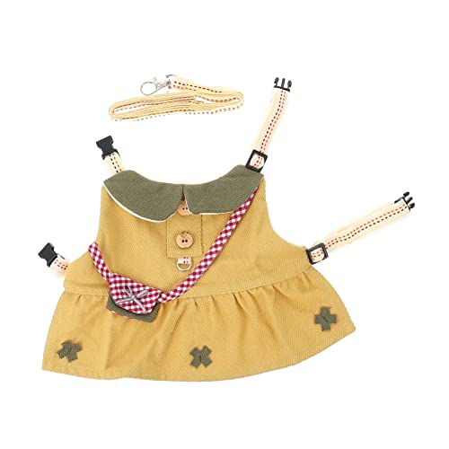 GALPADA Adorable Adjustable Small Pet Harness Costume for Guinea Pigs Rabbits Hamsters Comfortable Vest Leash Outfit for Outdoor Adventures