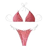 Tie-Side V-Cut Cheeky Thong - Thong di ispirazione brasiliana a vita alta per un delicato controllo della pancia – Taglio alto gamba allungata, elastico in vita si adatta comodamente senza tagliare.