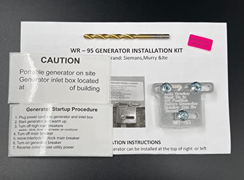 Interruptor de interbloqueo para generador WR-95 compatible con paneles secundarios Siemens, Murray o ITE de 100 amperios miniatura 3
