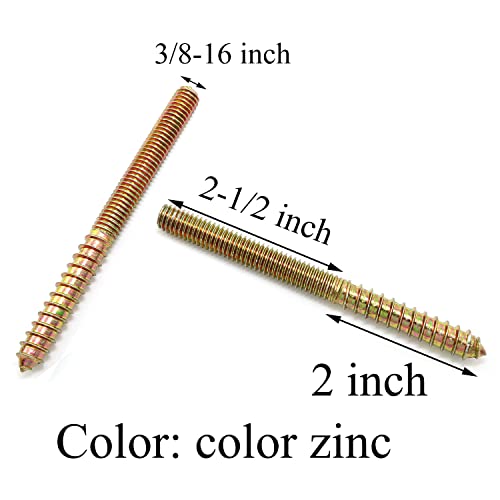 Image of 8pcs Self-Tapping Screw Hanger Bolts 3 /8 inch-16 x 4-1 /2 inch Hanger Bolts Double Headed Bolts for Furniture Wood Joint