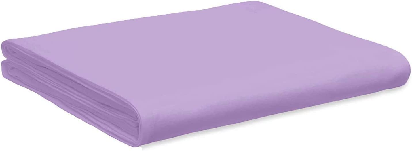 100% Cotton Flat Sheets 200 Thread Count, Plain Percale Hotel Quality, Soft & Crisp Cotton Flat Bed Sheets (Lilac, Single)