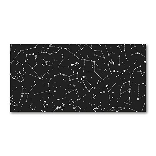 Crédence de cuisine en verre trempé 100x50 cm fond de hotte noir et blanc constellation Tulup