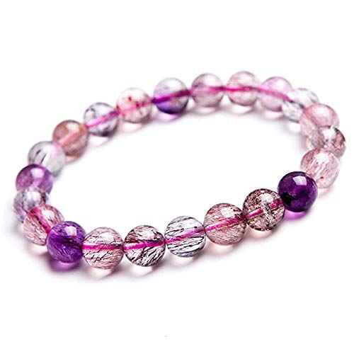 Bracelet Super Seven extensible 6 mm en perles de pierre de Melody AAA