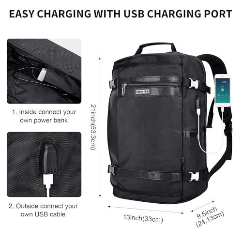 Image of WITZMAN Travel Backpack for Men Laptop Backpack with USB Charging Port Carry-on Luggage Airplane Approved