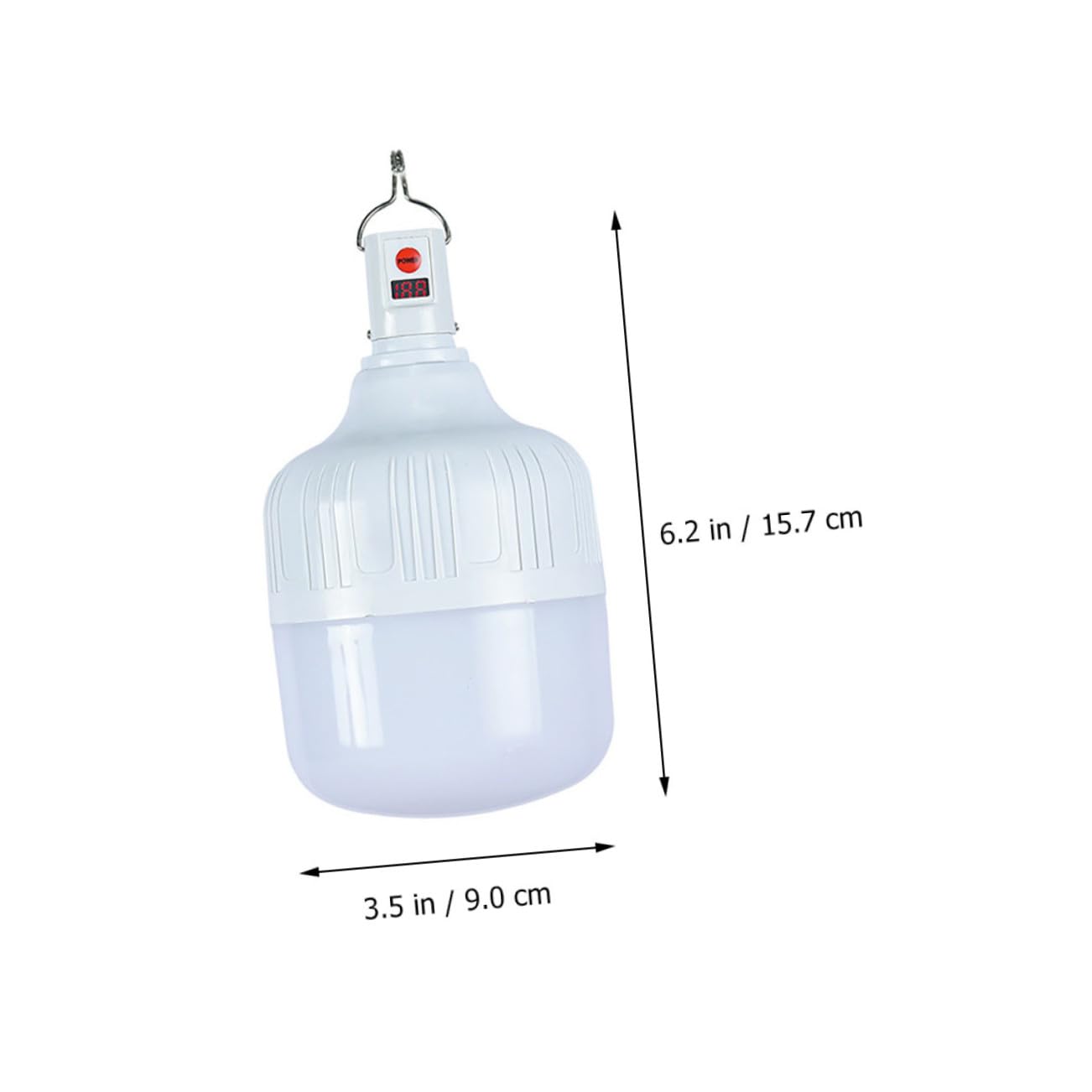 Lampe de Camping Plastique Blanc LED Rechargeable 100w 3 Niveaux de Luminosité, Batterie 1200mah Pêche de Nuit Urgences