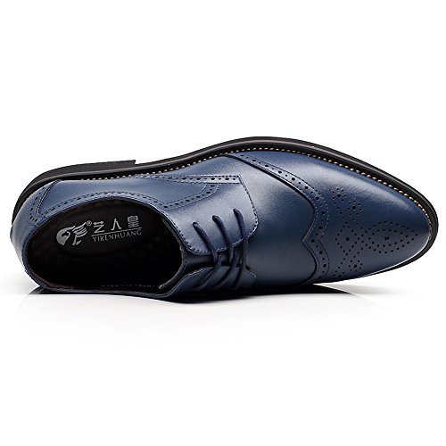 ANUFER Mens British Style Wingtip Brogue Dress Shoes Elegant Pointed Toe Derbies3