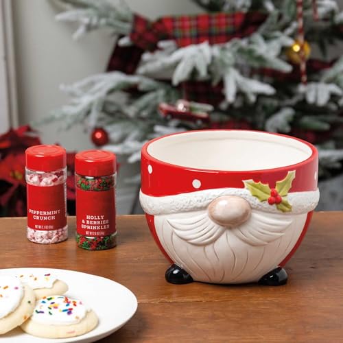 Bowl-Lg-Santa-Gnome-Red Bowl Lg Santa Gnome Red