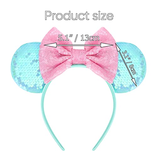 Image of DRESHOW Mouse Ears Bow Headbands Glitter Party Decoration Cosplay Costume for Women