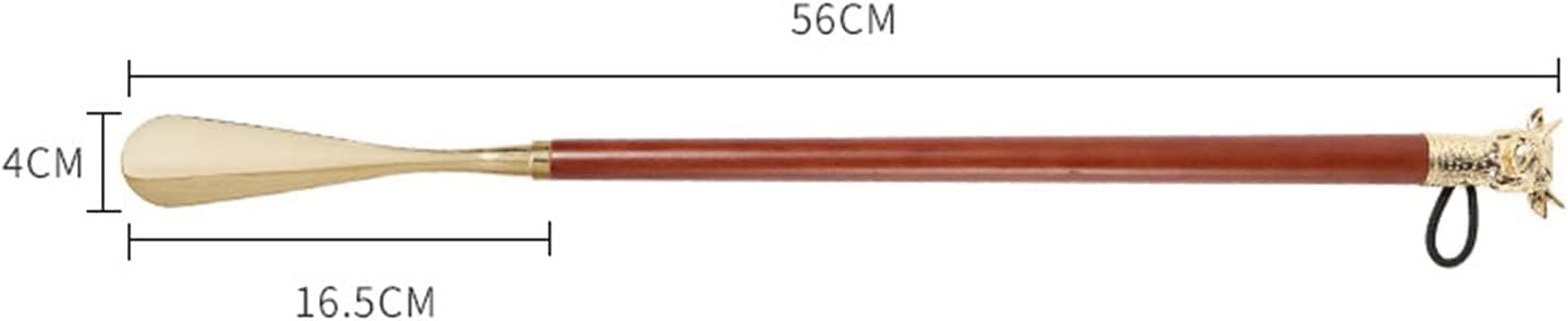 Ergonómico Calzador de Madera con Mango Largo, Calzador de decoración de Cabeza de Vaca de Metal, Cuchara para Zapatos Zapatos fáciles de Usar Herramienta Auxiliar para Zapatos Cómodo