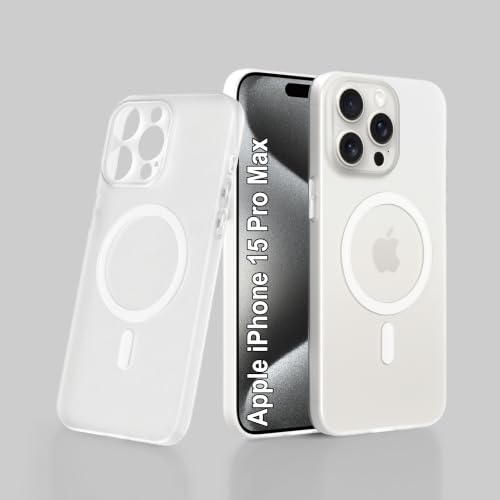 Image of ZAP CASE Paper Thin Case for iPhone 15 Pro Max | Ultra-Slim 0.5 mm Back Cover | Metal Buttons | Lightweight | Matte Finish | Anti-Fingerprint | Scratch Resistant | Camera Protection | Magsafe | White