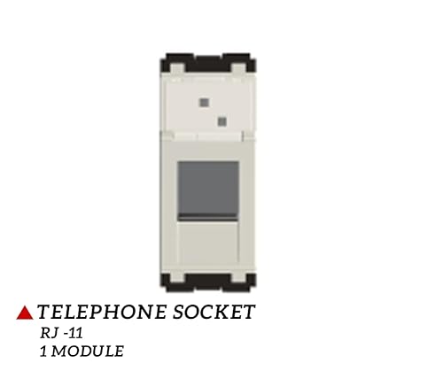 Norisys-Cube-RJ11-Telephone-Socket-Duble-Line-Suttered-1-Module-White-coloe-pack-of-1
