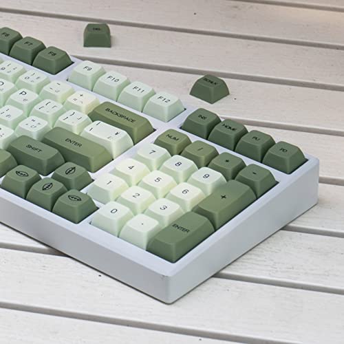 PBT Keycaps Japanese Matcha Green Keycaps Set 124 Keys XDA Profile Cute Keycap Dye-Sublimation Custom Keyboard Key caps for Cherry Gateron MX Switches Mechanical Keyboards - Image 4