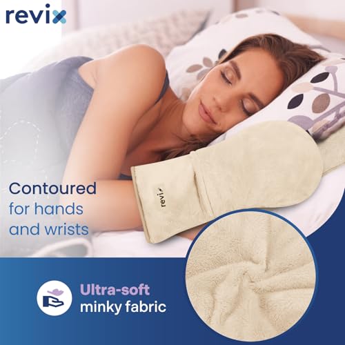 Image of REVIX Microwavable Heating Mittens for Cold Hands, Hand Warmer, Beige | Cordless Microwave Hand Warmer Mittens With Moist Heat Comfort For Fingers, Hands And Daily Relaxation, 1 Pair