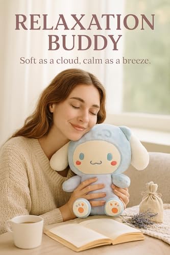 Image of kKurromi Melody Plush Toy 30 cm Stuffed Doll Soft Toys for Kids Girls and Boys Anime Girl Plush Dolls Ideal Gift for Girls and Boys (Blue and White) (Blue and White)