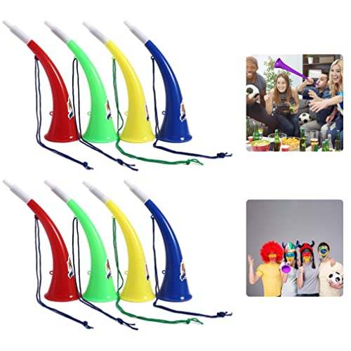 Trompette en plastique multicolore compacte et légère pour supporter pack de 8