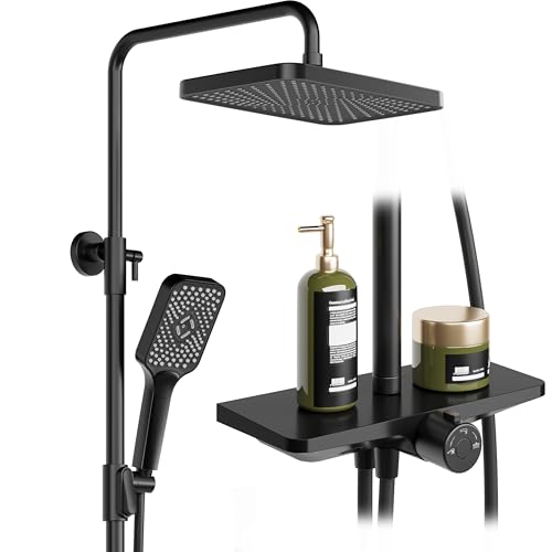 Regendusche ohne Armatur mit Ablage, Duschsystem mit Duschkopf...