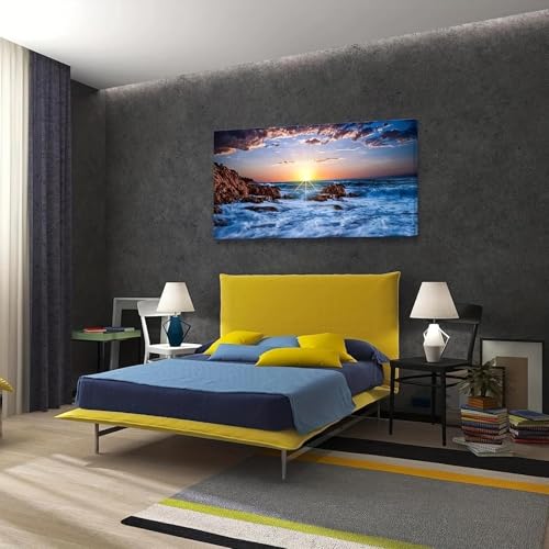 Tableau vagues de l ocean sans cadre XINBAO pour transformer un mur vide