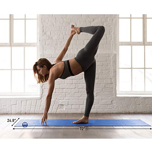 Double Sided TPE Eco Friendly Premium Yoga Mat Exercise Equipment Gym Floor Mat, ¼ Inch Thick 72 x 24” Non-Slip Workout Fitness Home Pilates Textured Mat for Women 