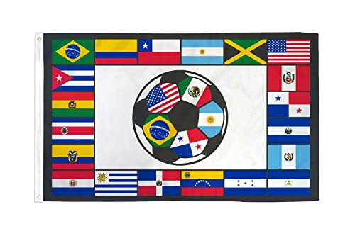 AZ FLAG - Flagge Südamerikanischer Fußball - 150x90 cm - Fußball in Südamerika Fahne 100% Polyester mit Messing-Ösen - UV-beständig - Vives Farben - 110g