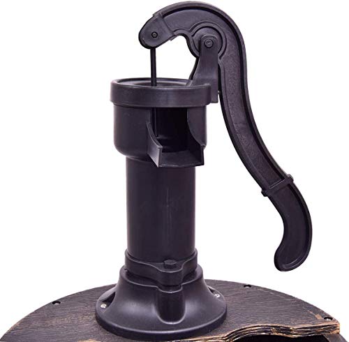 Happygrill Patio Garden Water Fountain Barrel Rustic Wood Fountain With Pump For Outdoor Backyard Decor #TOP4