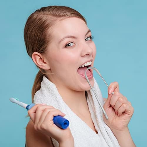 JUIDINTO Tongue Scraper Cleaner 2 Pack, Medical Grade 100% Stainless Steel Tongue Cleaner Tool with Travel Case, Replace Tongue Brush for Oral Care, Suitable for Cleaning Bad Breath in Adults and Kids