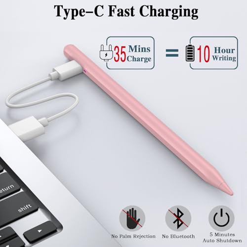 Image of Universal Magnetic Stylus Pen for iOS /Android,Rechargeable Touch Screen Pen for Drawing&Writing Tablet Stylus for iPhone /Samsung /XiaoMi /Huawei /Vivo /Lenovo and Other Android Device-Pink