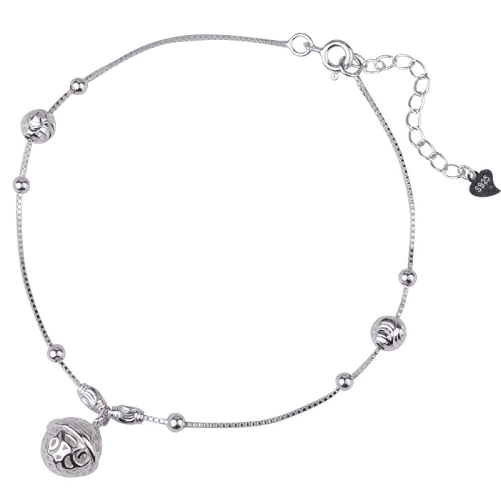 Bracciale Argento Donna,Donne Braccialetto In Argento Sterling S990 Cinese Vintage Perline D'Argento Vuote Braccialetto Braccialetto Di Amicizia Gioielli In Argento Sterling Regali Per Sorelle Amich