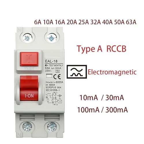 RCD disjoncteur différentiel électromagnétique 2P 10A 10mA type AC ELCB