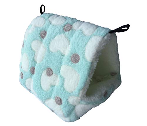 Wowowmeow Small Animals Warm Fleece Bed Cage Hanging Cave Beds For Guinea-Pigs, Hamster, Squirrel, Chinchilla And Small Bird (L, Green) #TOP2