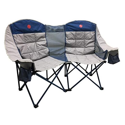 OmniCore Designs MoonPhase Home-Away LoveSeat Heavy Duty Oversized Folding Double Camp Chair Collection (Single, Double, Triple) (Double Loveseat)