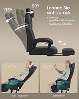 SONGMICS Gaming-Stuhl, Bürostuhl, mit Fußstütze, Tragkraft 150 kg – Ansicht 6