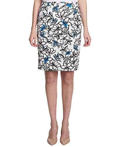 Calvin Klein Printed Pencil Skirt Cerulean Multi 62