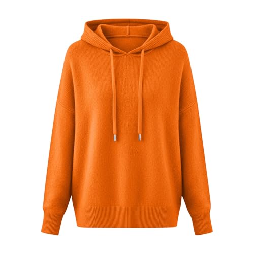 Fall Sweaters for Women V Neck Soft Pullover Drawstring Hooded Sweatshirts - image 3