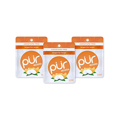 Pur Mints | Sugar Free Mints | 100% Xylitol | Vegan, Aspartame Free, Gluten Free & Keto Friendly | Natural Tangerine Tango Flavored Mints, 20 Pieces (Pack Of 3) #TOP3