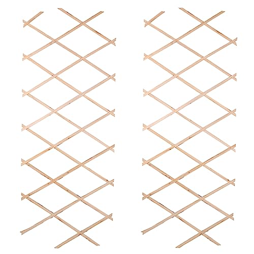 Small or Large Expanding Natural Brown Extendable Wooden Trellis Climbing Plants Fence Panel Screening Lattice (2X Large 180cm x 90cm)