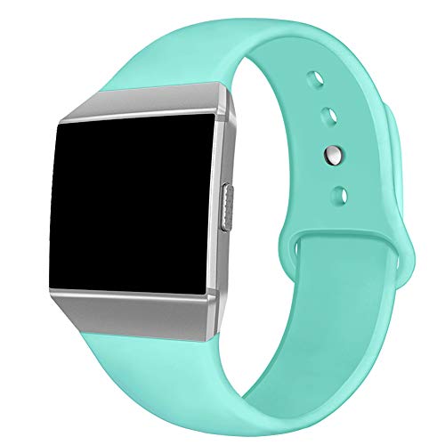 NAHAI Compatible Fit bit Ionic Bands, Soft Silicone Replacement Strap Accessory Breathable Wristbands for Fit bit Ionic Smart Watch, Large Small (Teal, Small(5.8''-7.9''))