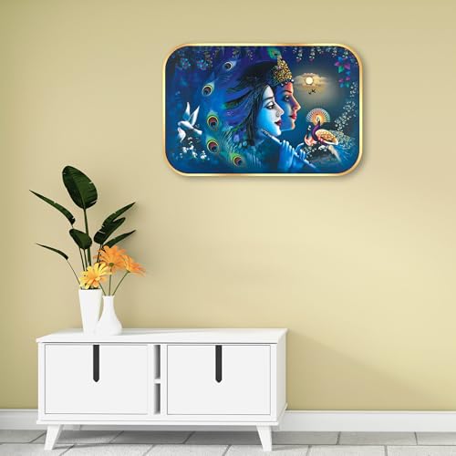 Image of Indianara Radha Krishna Art Painting With Frame | 18 Inches X 12 Inches